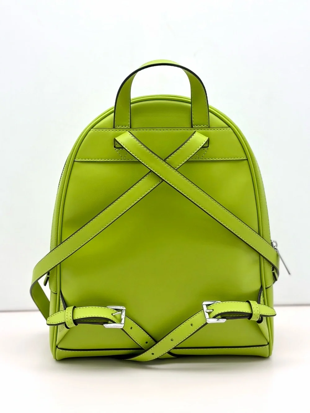 Michael Kors Rhea medium backpack leather Backpack Lime NWT